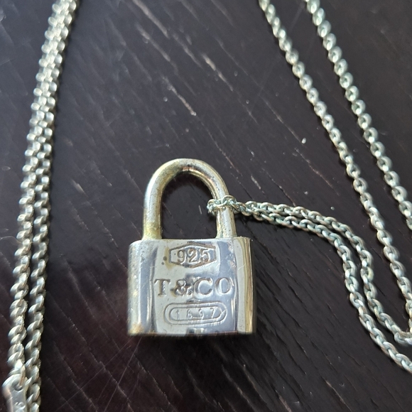 Tiffany & Co 1837 Padlock Pendant Necklace 925 Sterling Silver - Picture 2 of 4